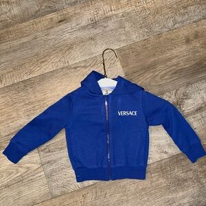 Versace Kids Royal Blue Zip-Up Hoodie